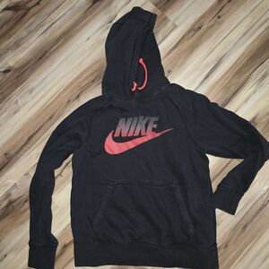 Nike Women's Black Hoodie with Red Accents